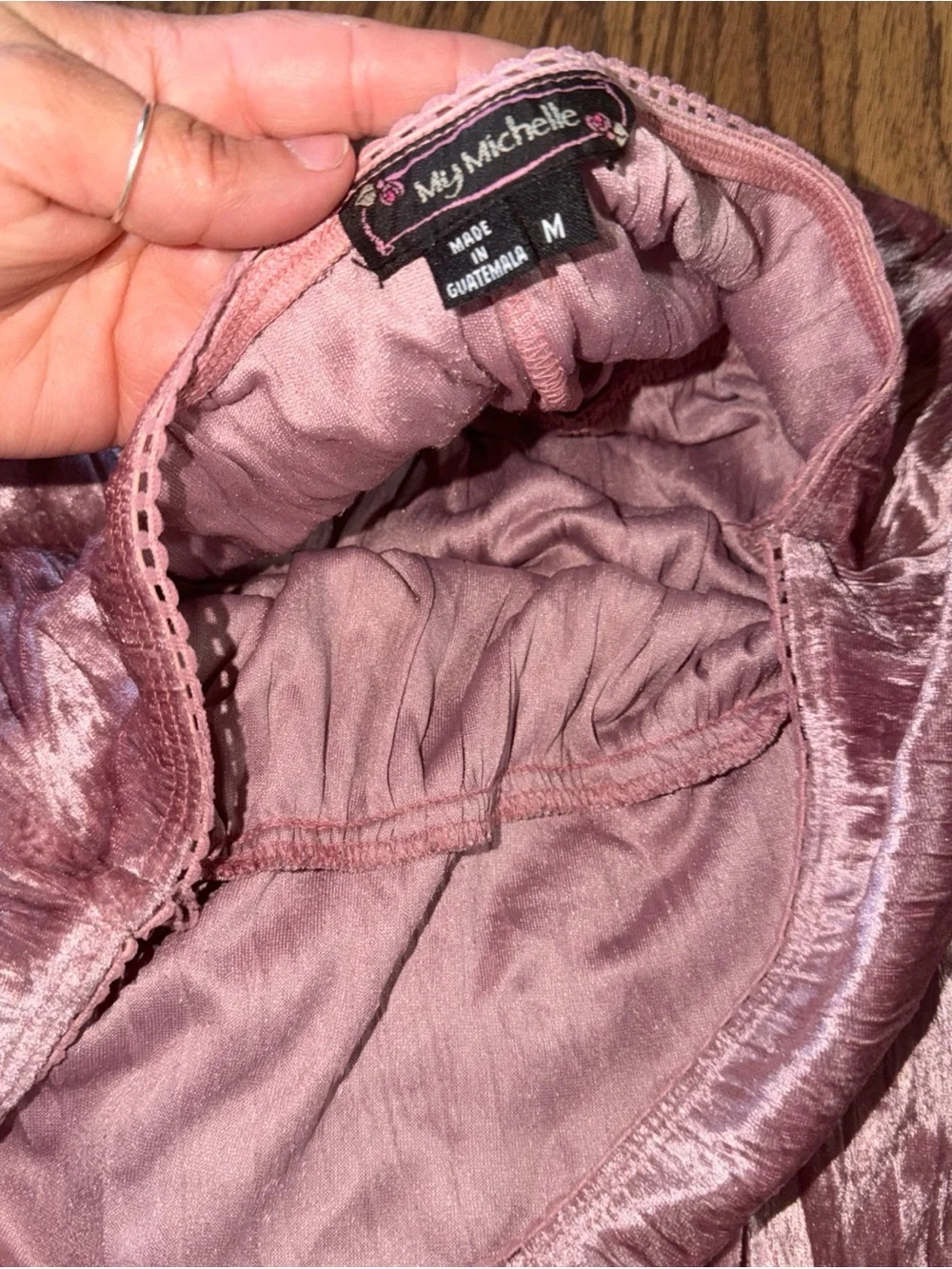 My Michelle 90’s Y2k Pink Velvet Skirt Midi Stretch M-L Boho Preppy Tiered Dusty